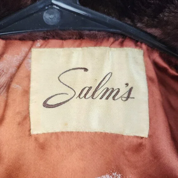 Vintage 60's Faux Fur Coat Women's Burgundy Red SM/Med Lined Mouton Beautiful - Picture 3 of 10